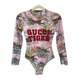 Gucci Pink Tiger Print Bodysuit